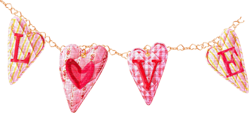 Hanging.Hearts.Gold.Pink - darmowe png