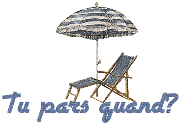 Chaise longue et parasol. - Free animated GIF