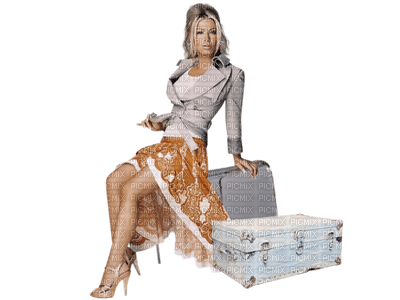 woman travel suitcase bp - png ฟรี