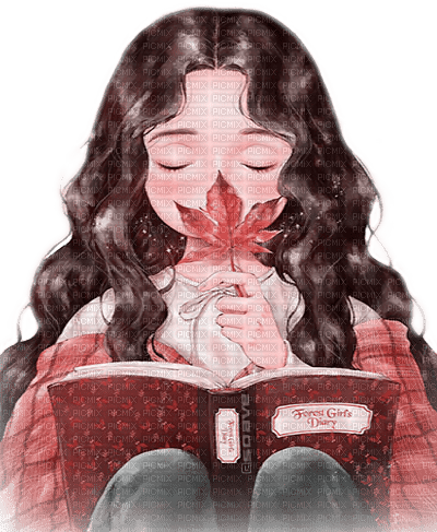 soave children girl book vintage autumn pink teal - ücretsiz png