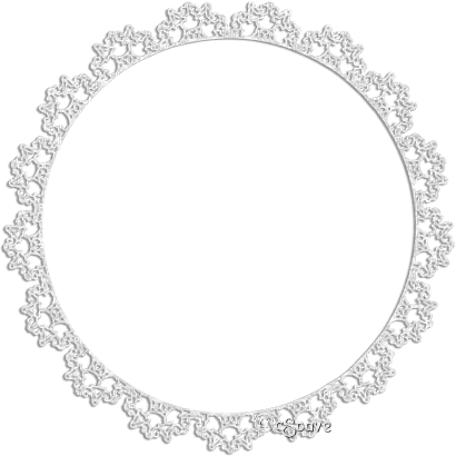 soave frame vintage deco lace circle white - 無料png