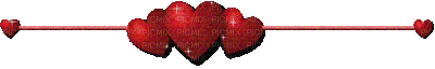 Barre coeurs rouges - GIF animate gratis