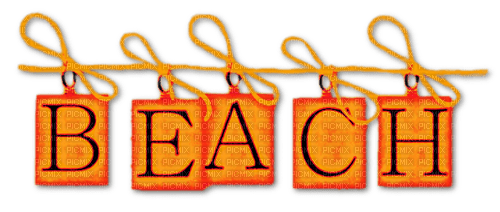 Beach.Text.Orange - δωρεάν png