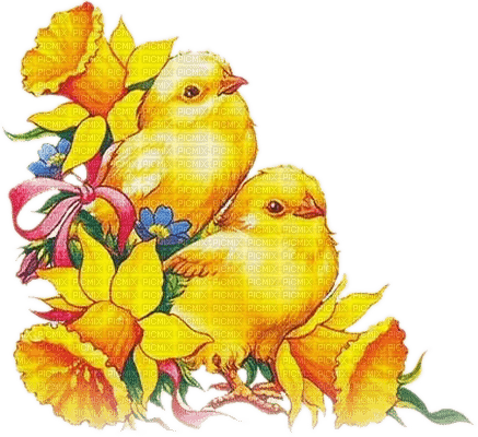 soave easter animals vintage  yellow blue - png gratis