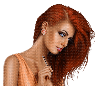 woman red hair  bp - PNG gratuit