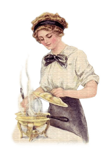 dama  cocinando vintage  dubravka4 - png ฟรี