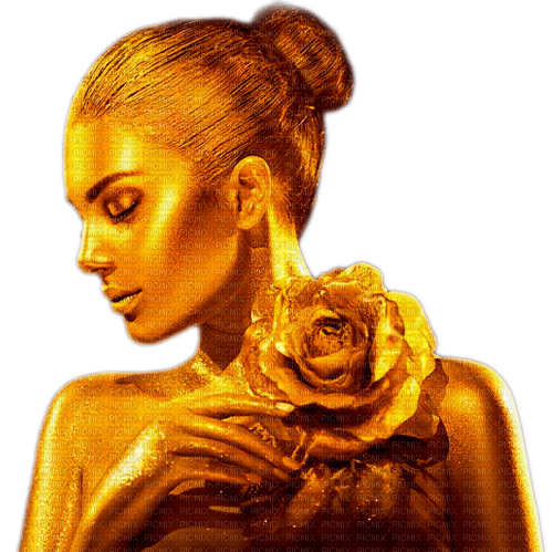 Gold.Woman.Rose - By KittyKatLuv65 - ingyenes png