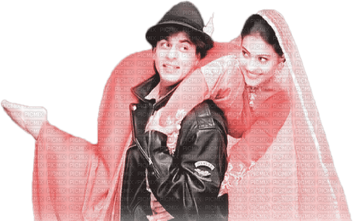soave bollywood Shahrukh khan couple  pink - 無料png