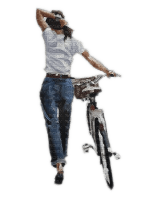 Femme vélo - gratis png
