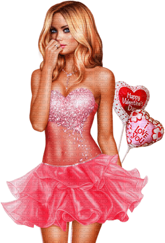 woman in pink by nataliplus - png grátis