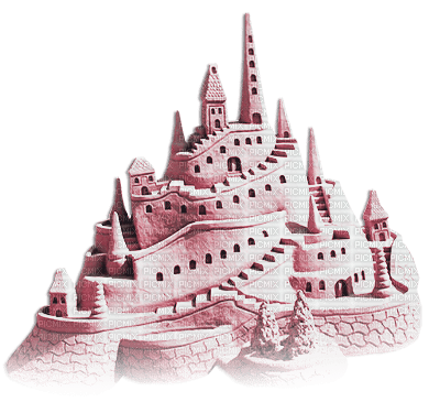 soave deco summer beach sand castle pink - zdarma png