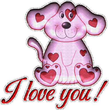 I LoveYou.Text.Dog.Victoriabea - GIF animado gratis