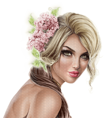Woman with lilac. Leila - kostenlos png