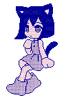 blue anime cat girl catgirl - GIF animado grátis