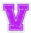 Kaz_Creations Animated Alphabet Purple V - GIF animado gratis