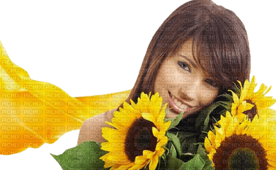 woman with flowers bp - besplatni png