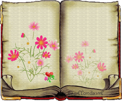 livre fleuri - Δωρεάν κινούμενο GIF