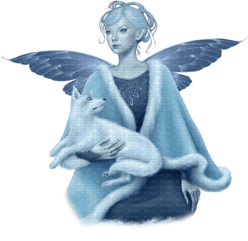 winter fairy woman blue kikkapink - gratis png