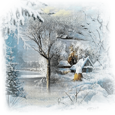 invierno   pueblo  dubravka4 - png gratis