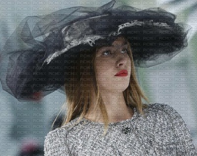 image encre couleur femme visage chapeau mode charme edited by me - 免费PNG