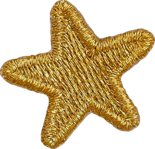 embroidered gold star patch - gratis png