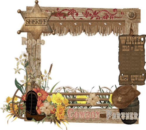Western.CowBoy.Cadre.Frame.Victoriabea - 免费PNG