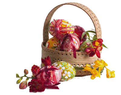 Basket with eggs Nitsa Papacon - Gratis animeret GIF