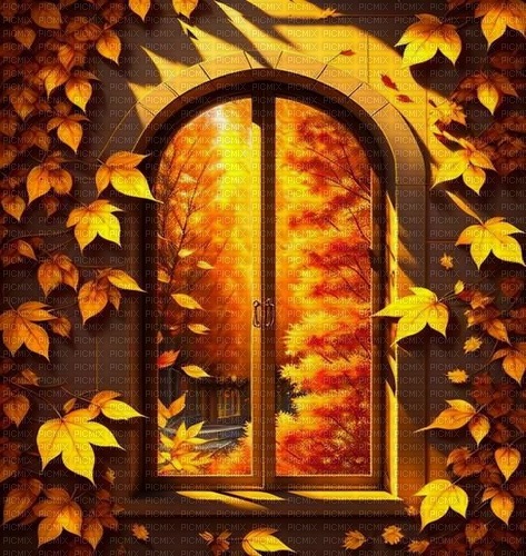 loly33 fenêtre automne - PNG gratuit