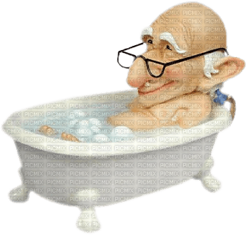 Kaz_Creations Old-Man-In-Bath - Free PNG
