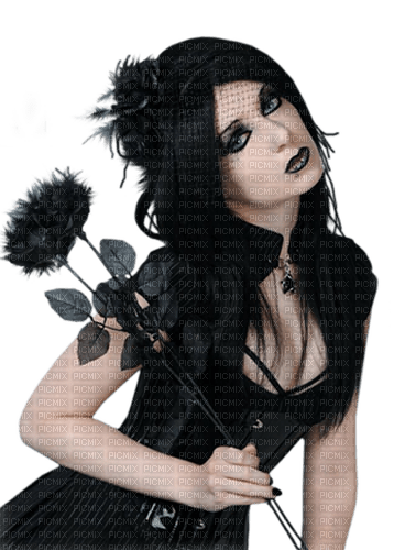 gothic woman in black by nataliplus - 免费PNG