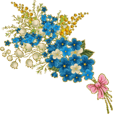 Vanessa Valo _crea = blue flowers glitter - Animovaný GIF zadarmo