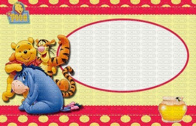 image encre couleur  anniversaire effet à pois Pooh Eeyore Disney  edited by me - фрее пнг