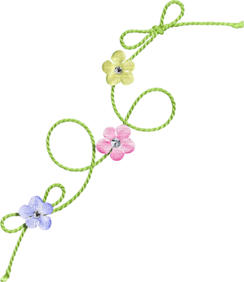 Kaz_Creations Deco String Flowers Colours - kostenlos png