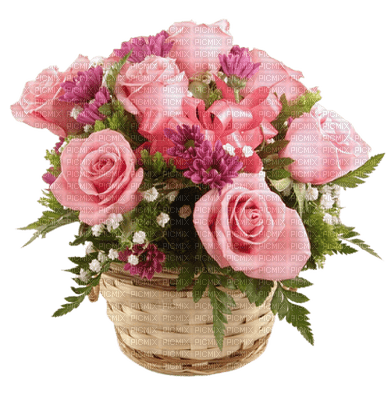 cesta de flores - besplatni png