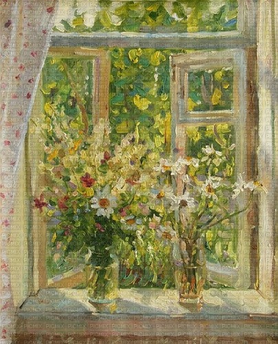 Fenster, Blumen, Vintage, Hintergrund - png ฟรี