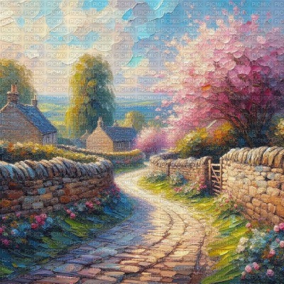 Yorkshire Road in Spring - бесплатно png
