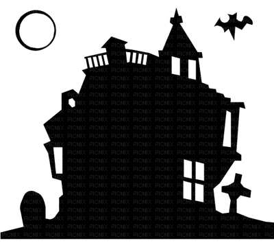Kaz_Creations Halloween Haunted House Silhouettes Silhouette - kostenlos png