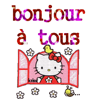 bonjour a tous ** - Бесплатный анимированный гифка
