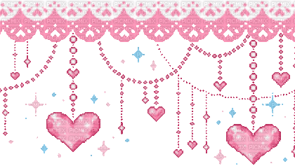 Pink hearts and lace - GIF animé gratuit