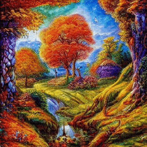 kikkapink autumn background fantasy - δωρεάν png