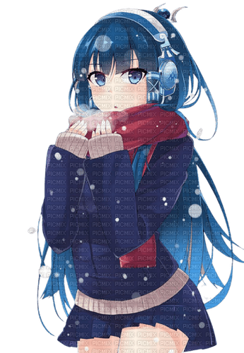 kikkapink anime girl manga winter blue - zdarma png