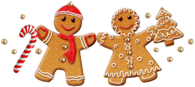 chantalmi déco noël gingerbread man bonhmme pain d'épice - Free animated GIF