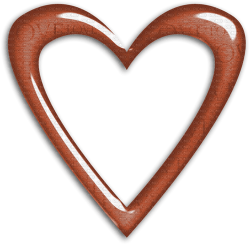 Heart.Frame.Glossy.Brown - Free PNG