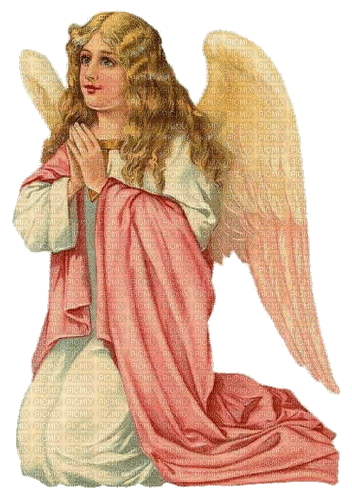 Engel, beten, rosa, Vintage - Ingyenes animált GIF