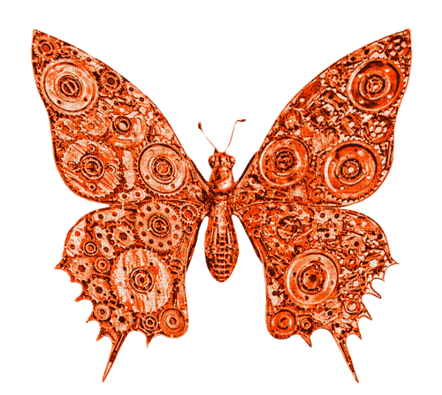 Steampunk.Butterfly.Orange - zdarma png