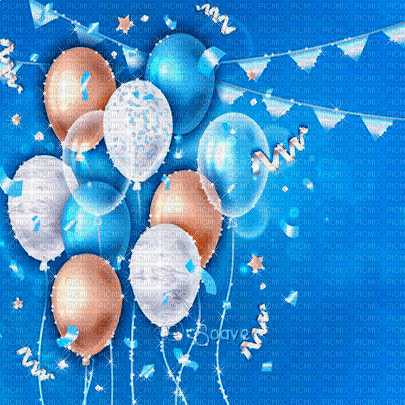 soave background animated balloon blue orange - GIF animé gratuit
