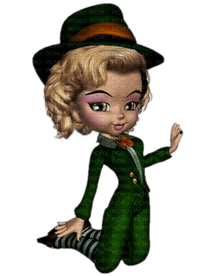 st. patrick's day, green cookie doll,  paintinglounge - PNG gratuit