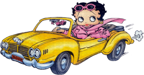 Betty Boop vintage woman car - δωρεάν png
