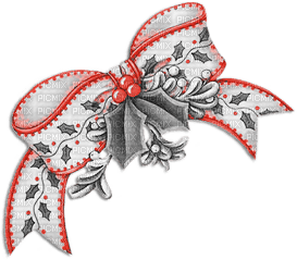 soave deco christmas vintage holly bow black white - png gratuito