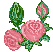 pixel pink roses gif - Free animated GIF